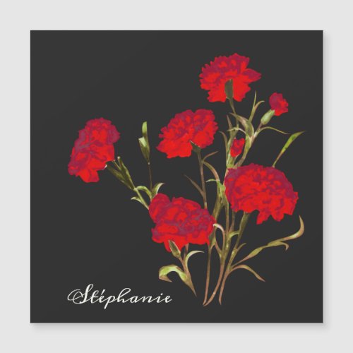 Customizable Elegant Vintage Floral Red Carnation