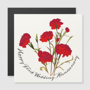 Customizable Elegant Vintage Floral Red Carnation