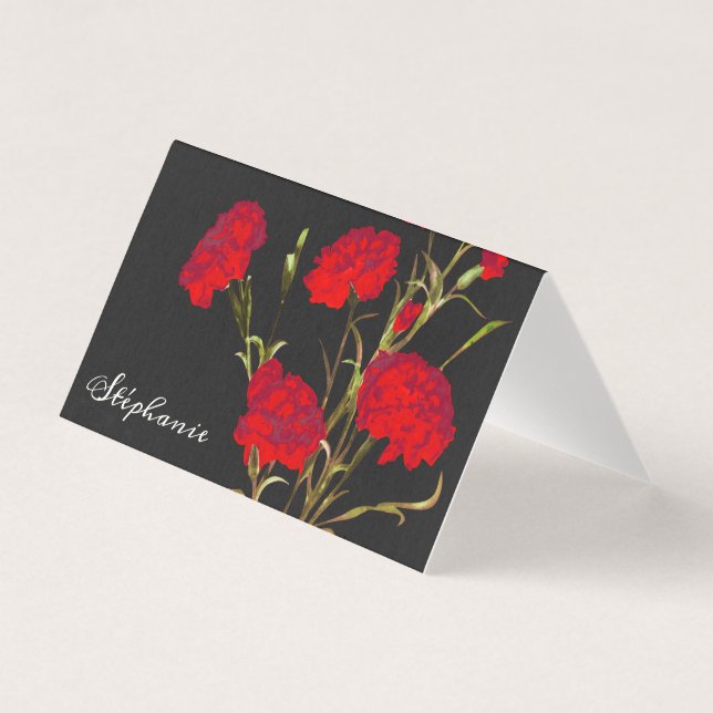 Customizable Elegant Vintage Floral Red Carnation (Front)