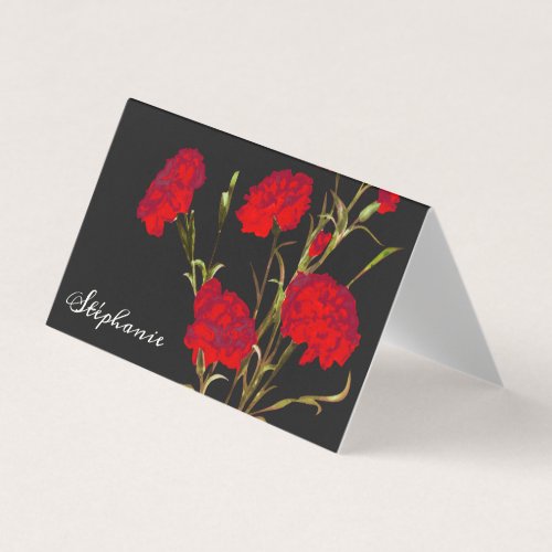 Customizable Elegant Vintage Floral Red Carnation