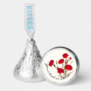 Customizable Elegant Vintage Floral Red Carnation Hershey®'s Kisses®