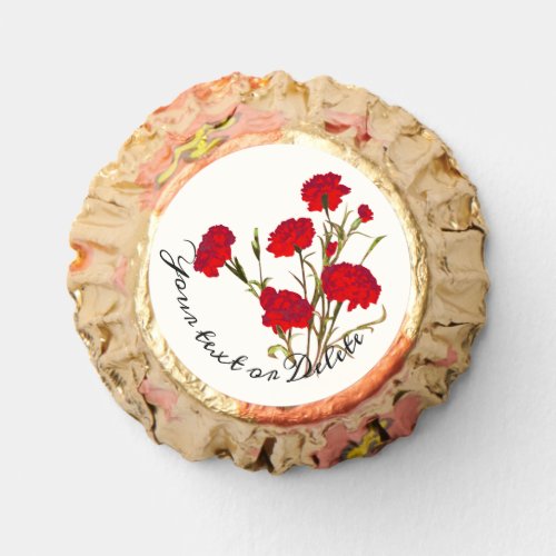  Customizable Elegant Vintage Floral Red Carnation Reeses Peanut Butter Cups