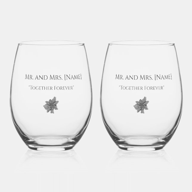 Customizable Elegant Wedding Glass (Front)