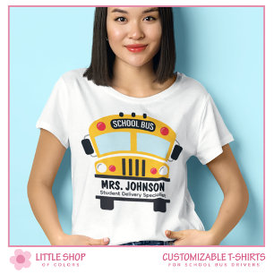 Customizable Elementary School Bus Driver T-Shirt