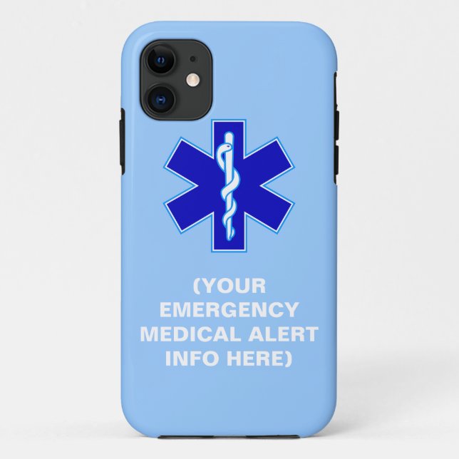 Customizable Emergency Medical Alert iPhone Cases (Back)