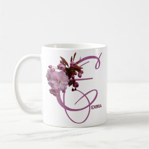 Customizable Emma name pink rose flowers vintage Coffee Mug