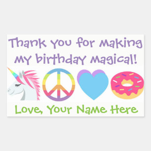 Customizable Emoji Thank You Stickers