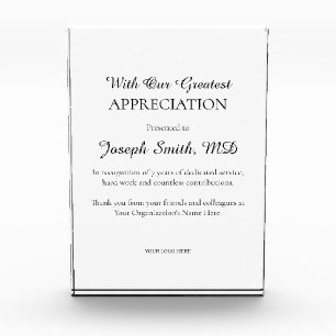 Customizable Employee Appreciation Recognition Acrylic Award