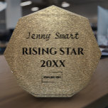 Customizable Employee Award - Modern Gold Glitter<br><div class="desc">Show your employees how much you value their hard work and loyalty with our elegant Custom Employee Award! This modern trophy features a stunning gold glitter effect and is crafted from high-quality acrylic, making it a beautiful addition to any workspace or home. Personalize with the employee's name, photo, your company...</div>