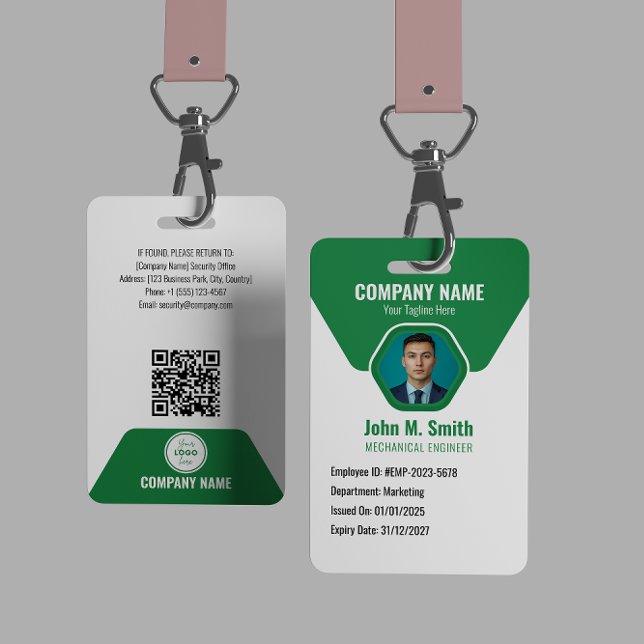 Customizable Employee ID Badge Green (Creator Uploaded)
