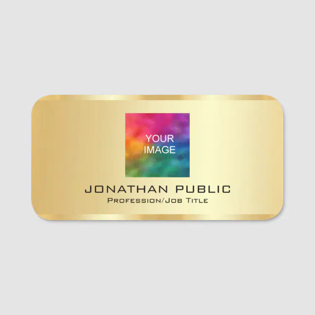 Customizable Employee Member Photo Or Logo Here Name Tag | Zazzle