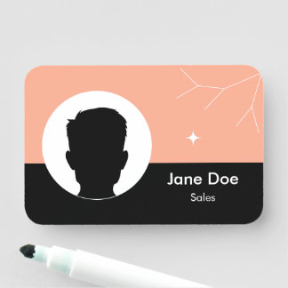 Customizable employee photo with name & job title name tag