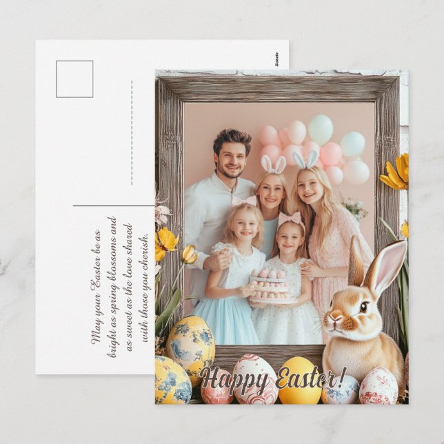 Customizable 🐇Enchanted Easter Bunnyland Express Holiday Postcard (Front/Back)