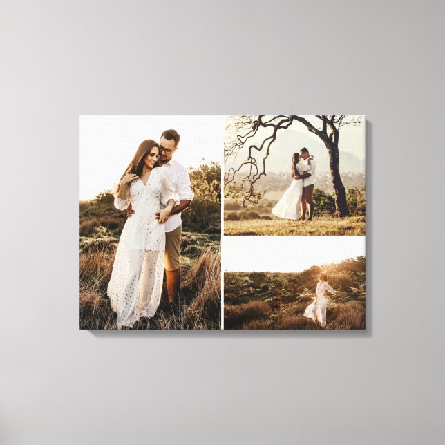 Customizable Engagement 3 photo Wedding Sign (Front)