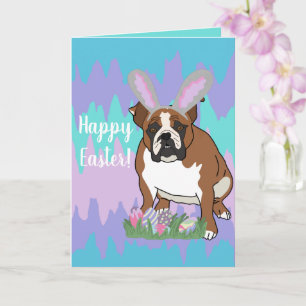 Customizable English Bulldog Easter Card