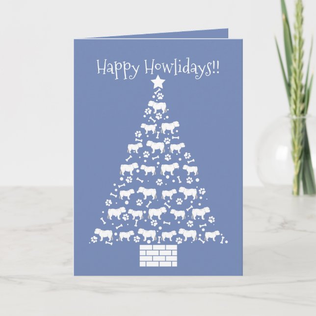 Customizable English Bulldog Holiday Card (Front)