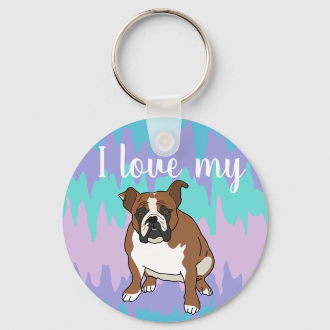 Customizable English Bulldog Keychain (Front)