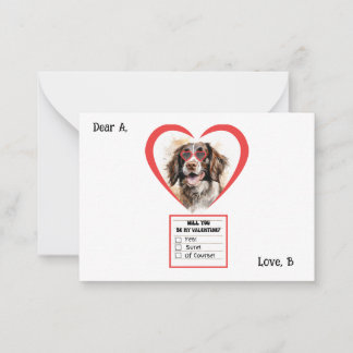 Customizable English Springer Spaniel Valentine  Note Card