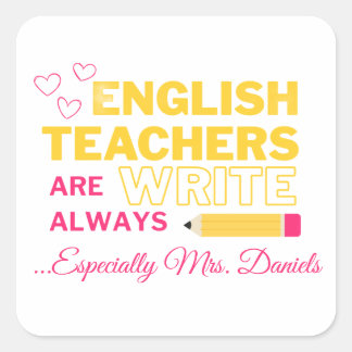 Customizable English Teacher Stickers