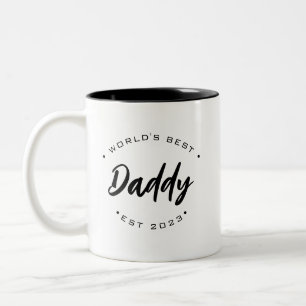 Customizable established year World's Best Daddy  Two-Tone Coffee Mug