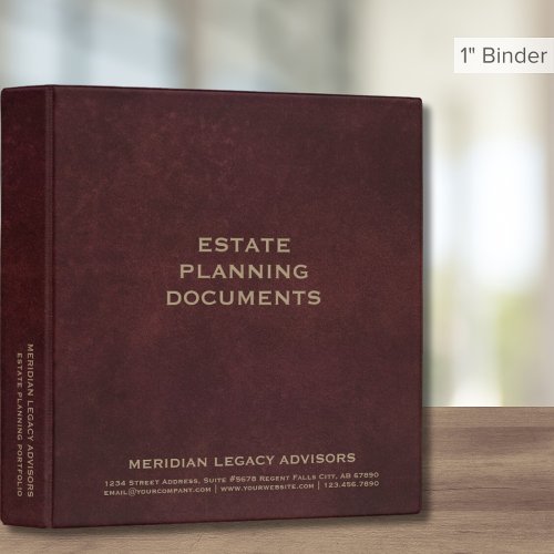 Customizable Estate Planning Document Binder