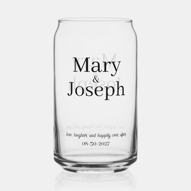 Customizable Etched Wedding Glass Favor (Back)