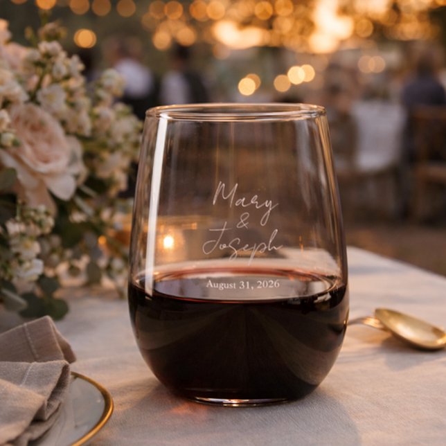 Customizable Etched Wedding Wine Glass Favor (Creator Uploaded)