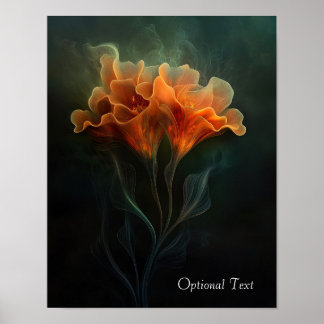 Customizable Ethereal Orange Flower Poster