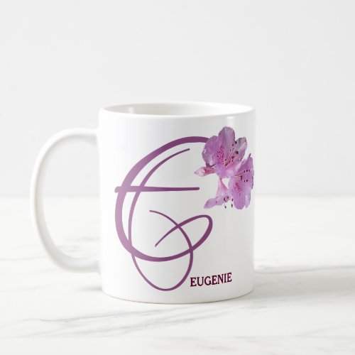 Customizable Eugenie name pink rose flowers boho Coffee Mug