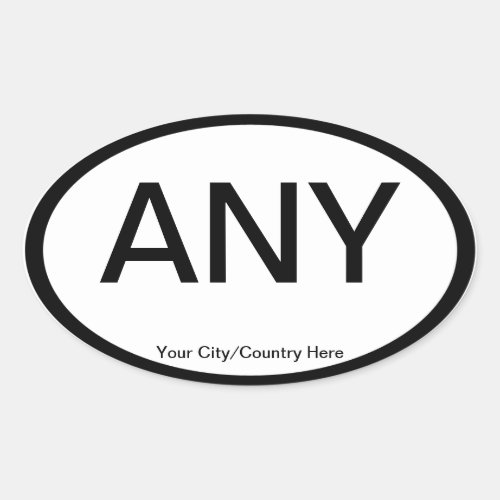 Customizable Euro Oval Auto Stickers