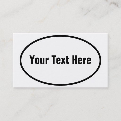 Customizable Customizable European Oval Business Card