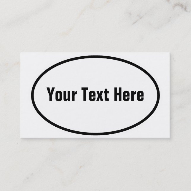 Customizable European Oval Business Card (Front)