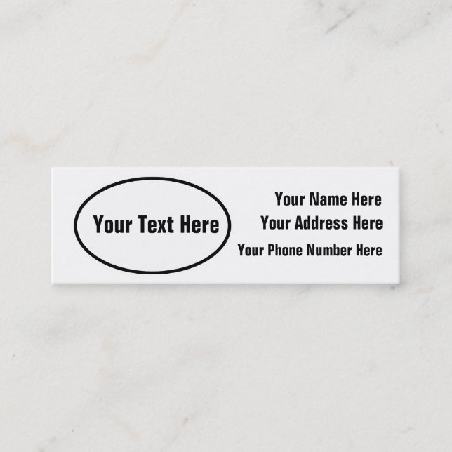 Customizable European Oval Profile Card (Front)