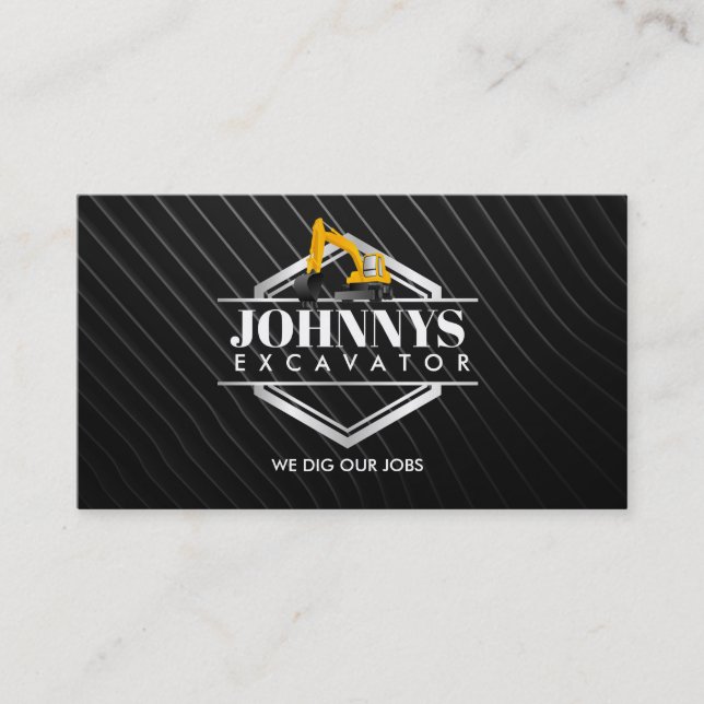 Customizable Excavator Business Cards (Front)