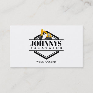 Customizable Excavator Business Cards