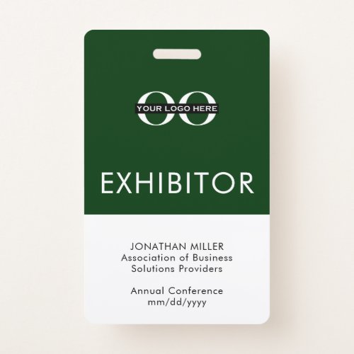Customizable Exhibitor Badge with Logo