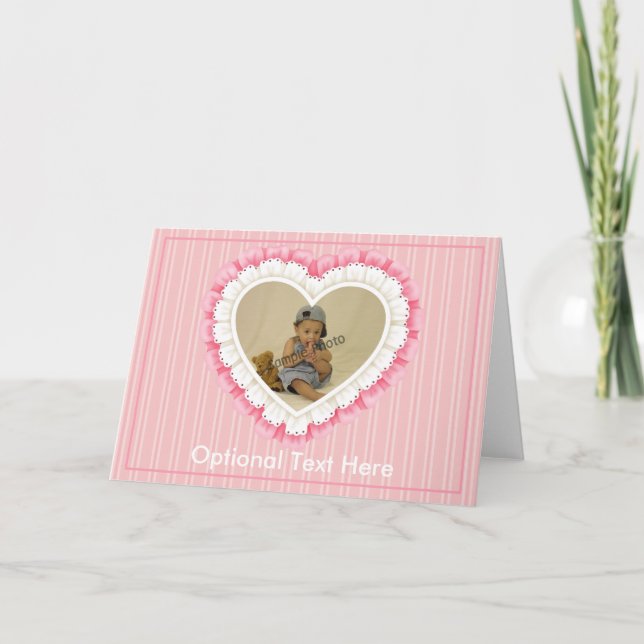 Customizable Eyelet Lace Heart Greeting Card (Front)