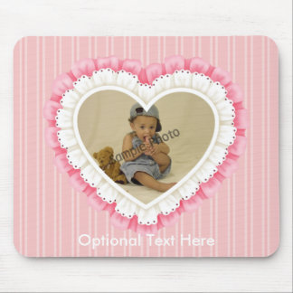Customizable Eyelet Lace Heart Mousepad