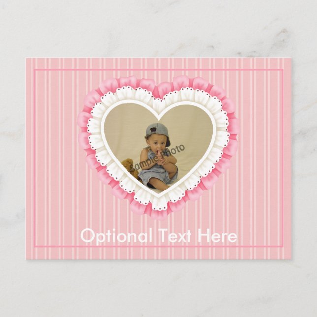 Customizable Eyelet Lace Heart Postcard (Front)