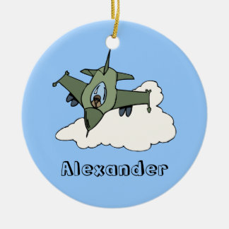 Customizable F16 Fighting Falcon Design Ceramic Ornament