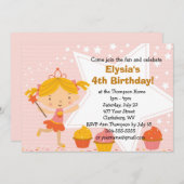 Customizable Fairy Princess Cupcake Birthday Party Invitation (Front/Back)