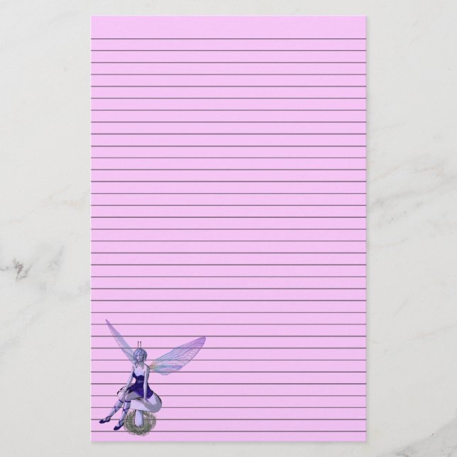 Customizable Fairy Stationery - optional lines (Front)