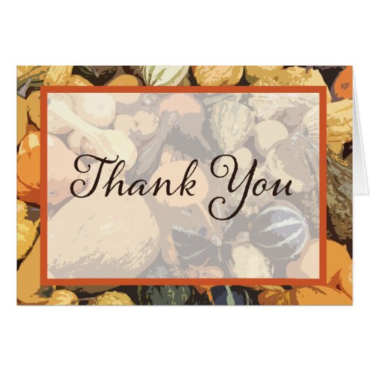 Customizable Fall Gourd Thank You Cards (Front Horizontal)