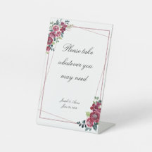 Customizable Fall Rose Bathroom Sign