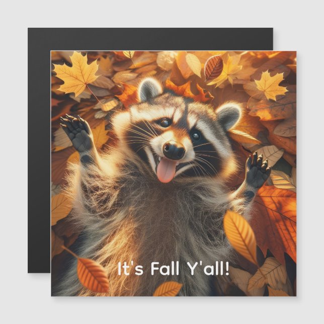 Customizable Fall Silly Raccoon  (Front/Back)