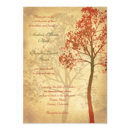 Fall Tree Wedding Invitations 8