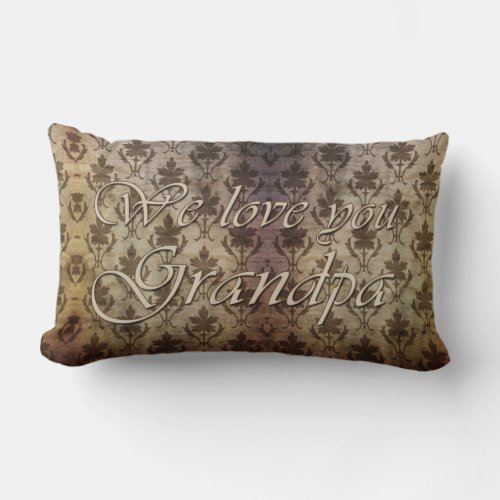 Customizable Fam Photo Pillow in Damask and Browns