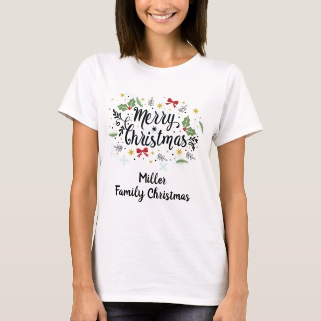 Customizable Family Christmas T-Shirt (Front)