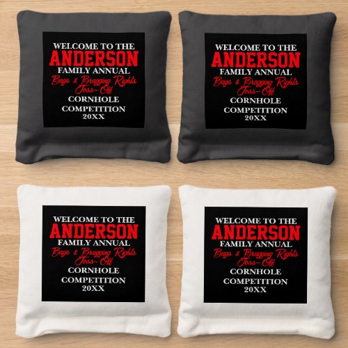 Customizable Family Cornhole Bags 