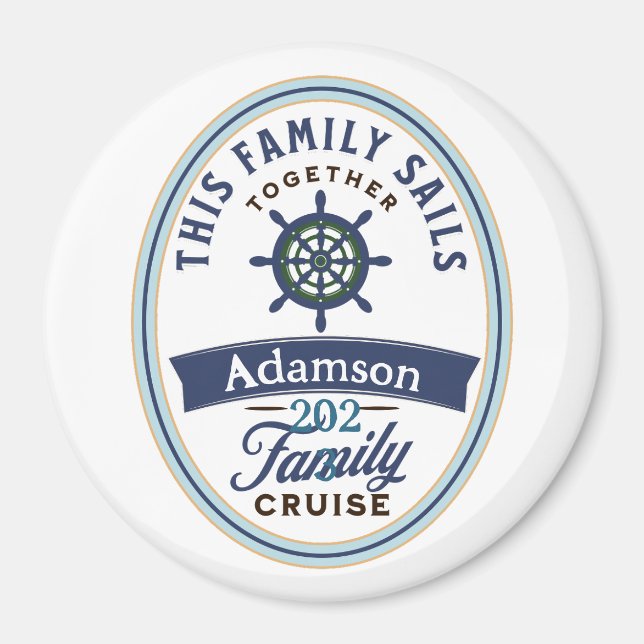 Customizable Family Cruise Magnet (Front)